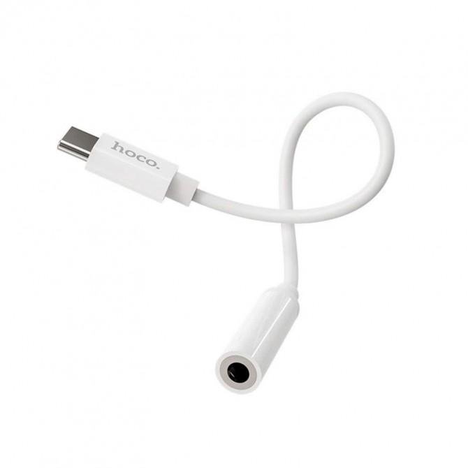 Перехідник HOCO LS30 Type-C to AUX(3,5mm) White-2