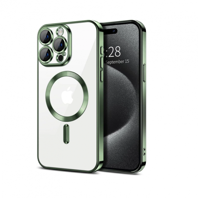 Силиконовый чехол SHINING with MagSafe для iPhone 16 Pro Оливковый