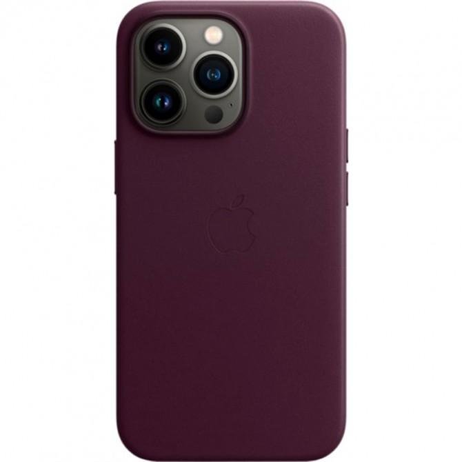 Шкіряний чохол Leather Case (AA Plus) with MagSafe для Apple iPhone 14 Pro (6.1'') Dark Cherry-2