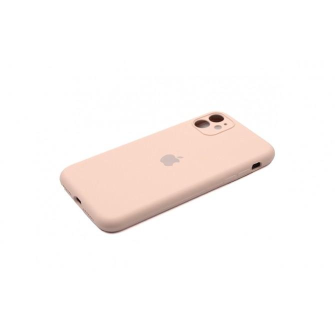 Оригинальный силиконовый чехол для iPhone 11 Бежевый FULL (with camera protection)-1