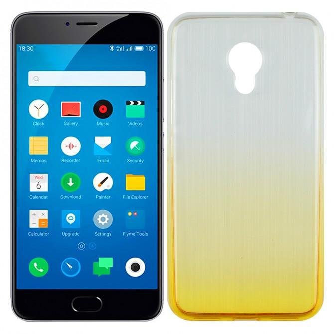 Силиконовая накладка с отливом для Meizu M3 желтая