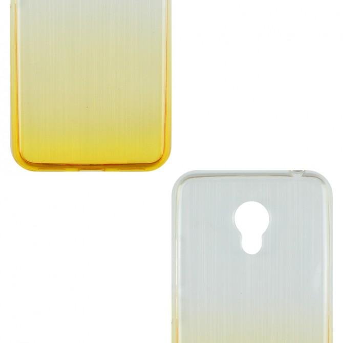 Силиконовая накладка с отливом для Meizu M3 желтая-2