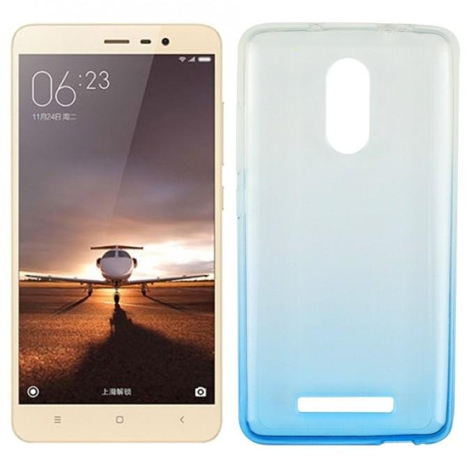 Силиконовая накладка с отливом для Xiaomi Redmi Note 3 голубая