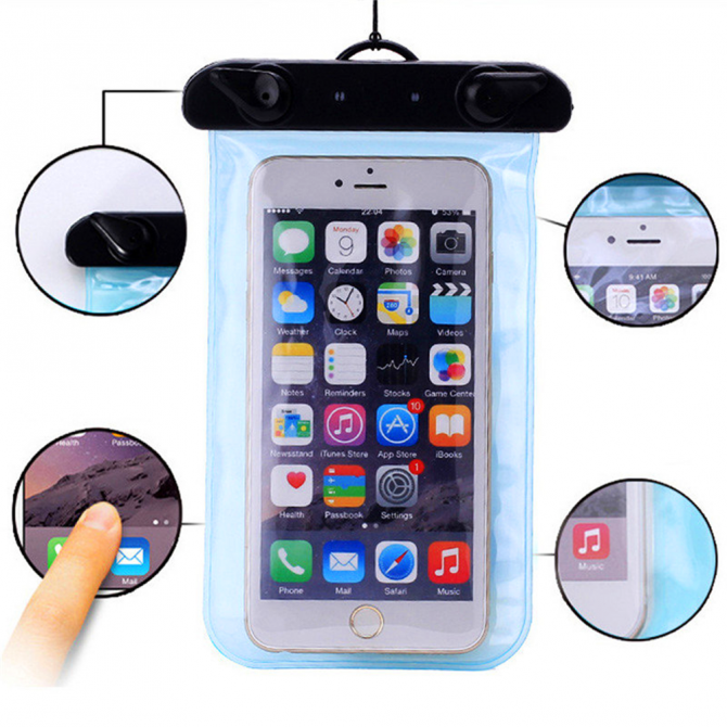 Силиконовый чехол на шею Waterproof Чёрный (6,5")-3