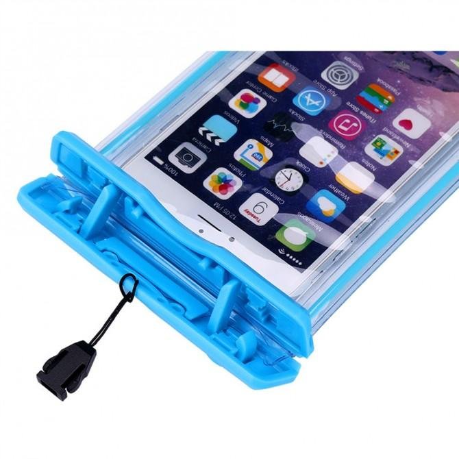 Силіконовий Чохол на шию Waterproof Синій (6,5")-2