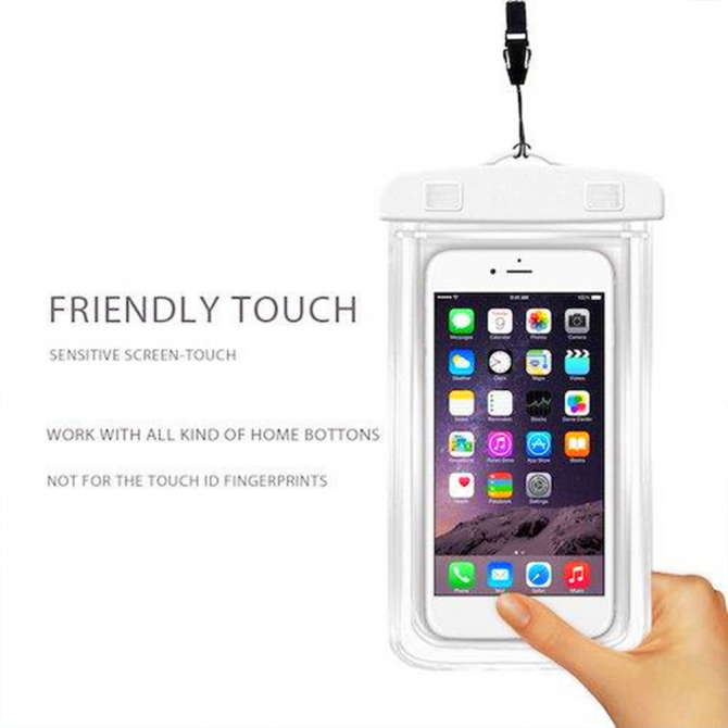 Силиконовый чехол на шею Waterproof White (6,5")-1