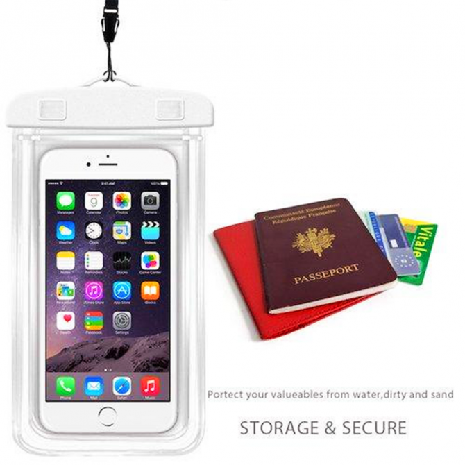 Силиконовый чехол на шею Waterproof White (6,5")-3