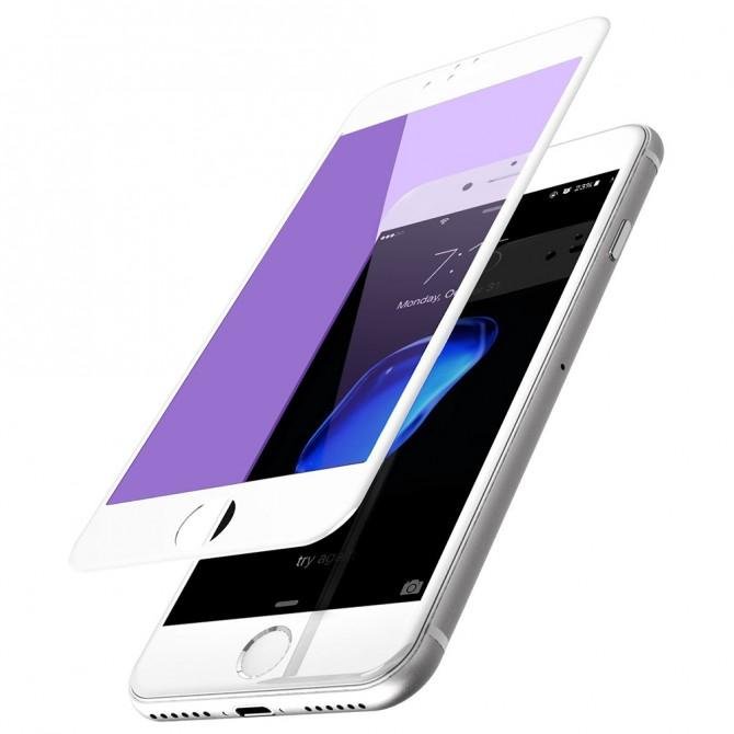 Захисне скло Baseus PET Soft 3D Anti-Blue Light Tempered Glass Film для iPhone 7 Білий (0.23mm)-1