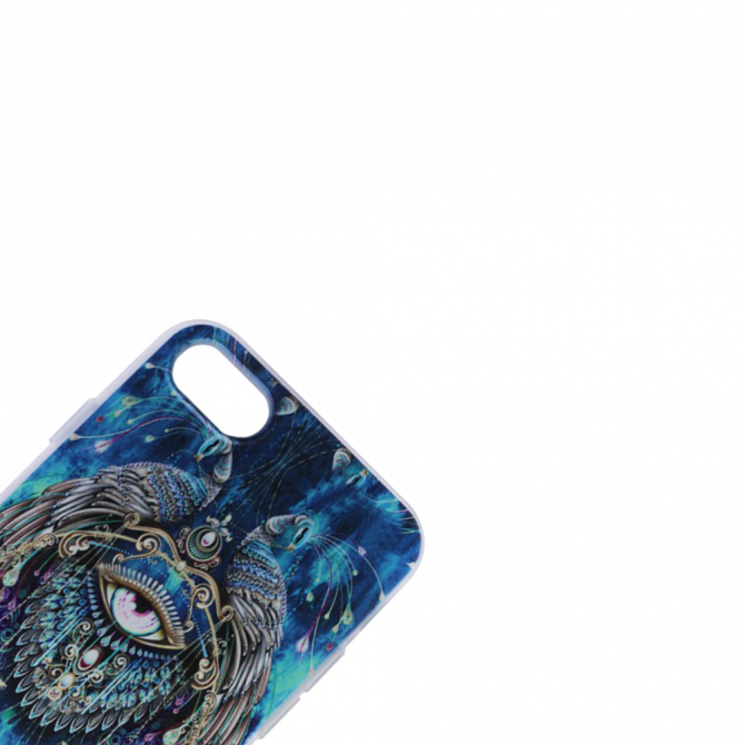 Тонкий силиконовый чехол "Всевидящее око" с прозрачными краями для Apple iPhone 7 (4.7") (Павлины)-4