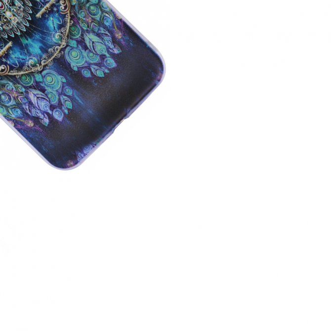 Тонкий силиконовый чехол "Всевидящее око" с прозрачными краями для Apple iPhone 7 (4.7") (Павлины)-5