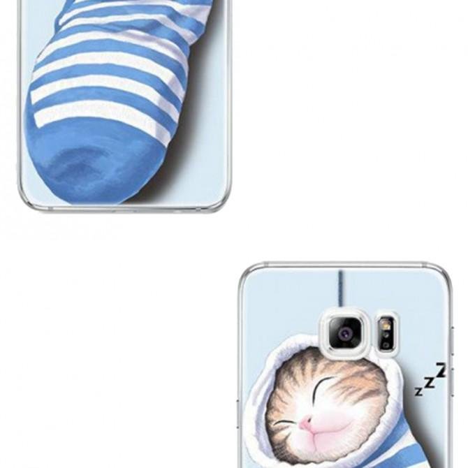 Тонкий силіконовий чохол с принтом "Милі кошенята" для Samsung G930F Galaxy S7 (Кошеня в шкарпетці)-3