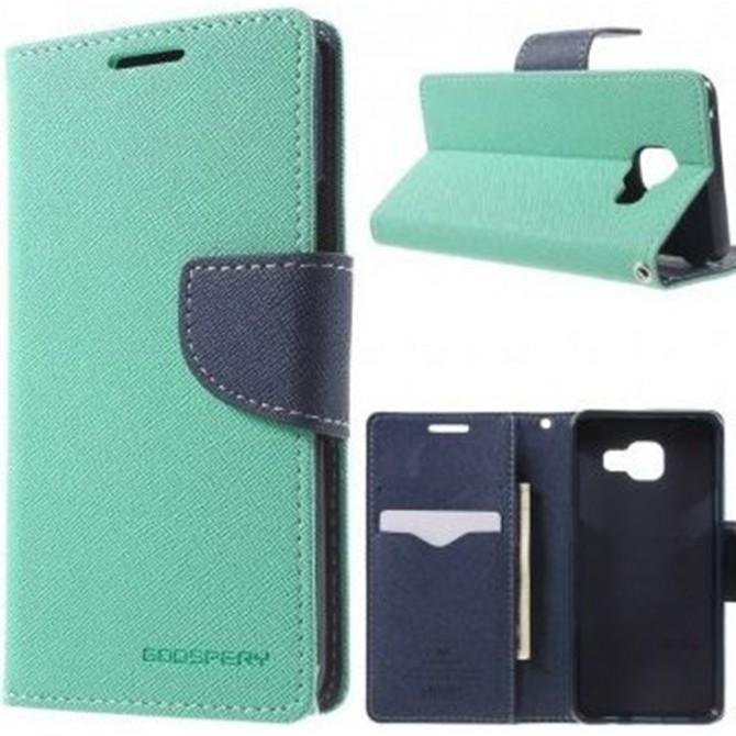 Чохол книжка Mercury Fancy Diary series для Samsung A310F Galaxy A3 (2016) (Бірюзовий / Синій)-1