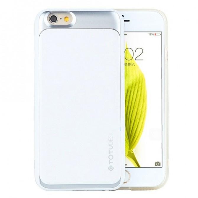 Чехол TOTU Design Card slot series для iPhone 6/6s White/Gold