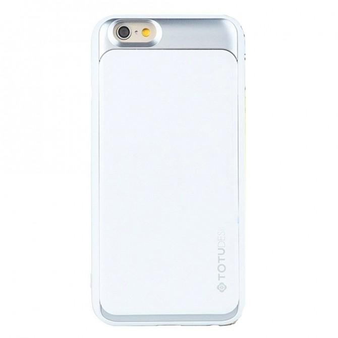 Чехол TOTU Design Card slot series для iPhone 6/6s White/Gold-1