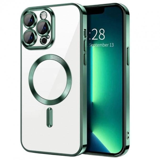 Силиконовый чехол SHINING with MagSafe для iPhone 16 Pro Max Зеленый