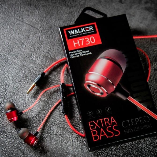 Навушники WALKER H730 with mic Red-2