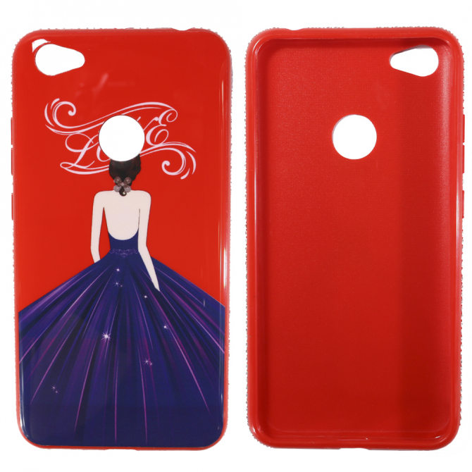 Чохол TPU Magic Girl зі стразами для Xiaomi Redmi Note 5A Prime / Redmi Y1 (Червоний / Кохання)