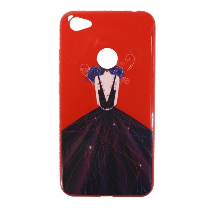 Чохол TPU Magic Girl зі стразами для Xiaomi Redmi Note 5A Prime / Redmi Y1 (Червоний / Синя троянда)-1