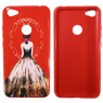 Чехол TPU Magic Girl со стразами для Xiaomi Redmi Note 5A Prime / Redmi Y1 (Красный / Узор лепестки)