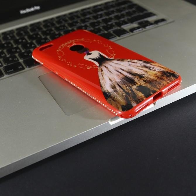 Чохол TPU Magic Girl зі стразами для Xiaomi Redmi Note 5A Prime / Redmi Y1 (Червоний / Візерунок пел-3