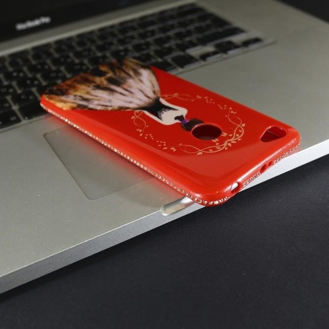 Чохол TPU Magic Girl зі стразами для Xiaomi Redmi Note 5A Prime / Redmi Y1 (Червоний / Візерунок пел-4