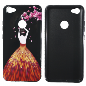 Чохол TPU Magic Girl зі стразами для Xiaomi Redmi Note 5A Prime / Redmi Y1 (Чорний / Пелюстки)