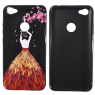 Чехол TPU Magic Girl со стразами для Xiaomi Redmi Note 5A Prime / Redmi Y1 (Черный / Лепестки)