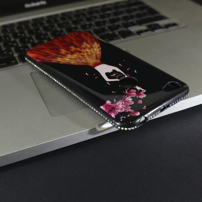 Чохол TPU Magic Girl зі стразами для Xiaomi Redmi Note 5A Prime / Redmi Y1 (Чорний / Пелюстки)-3