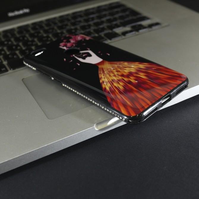 Чохол TPU Magic Girl зі стразами для Xiaomi Redmi Note 5A Prime / Redmi Y1 (Чорний / Пелюстки)-4