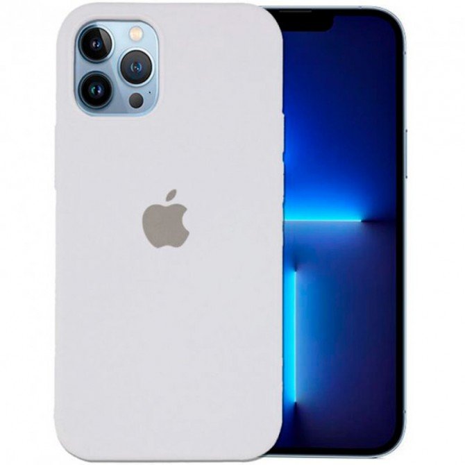 Оригинальный силиконовый чехол для iPhone 13 Pro Max Белый FULL