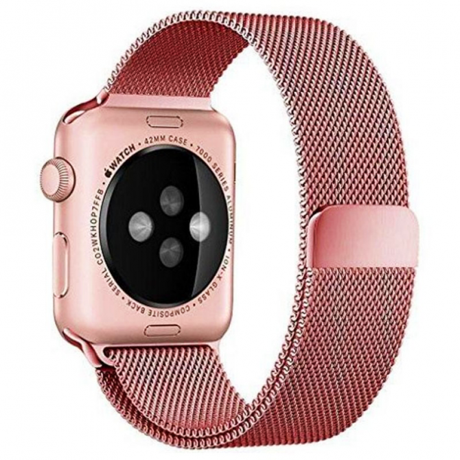 Ремешок для Apple Watch 38/40mm Steel Milanese Loop Pink-2