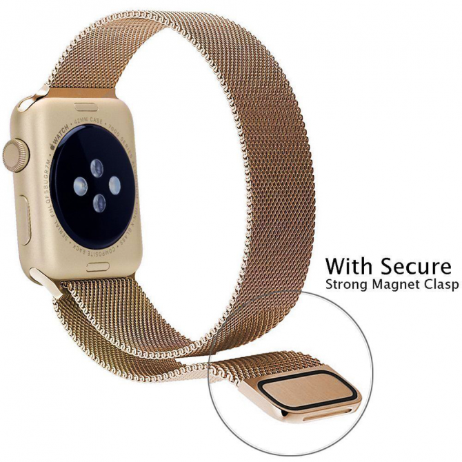 Ремешок для Apple Watch 42/44mm Steel Milanese Loop Rose Gold-2