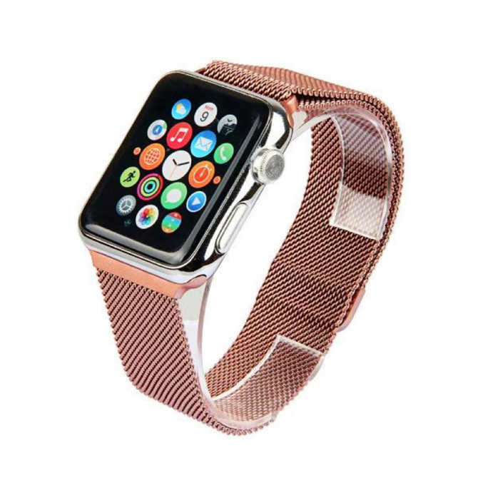 Ремешок для Apple Watch 42/44mm Steel Milanese Loop Pink-2