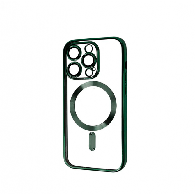 Силіконовий чохол SHINING with MagSafe для iPhone 16 Pro Max Темно Зелений-1
