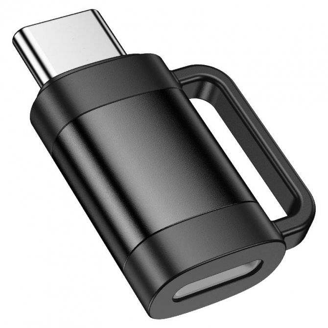 Кабель OTG Hoco UA31E Type-C male to Lightning female Black-2