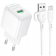 Мережевий зарядний пристрій 1USB Borofone BAS42A 18W/ QC3.0 White + MicroUSB Cable