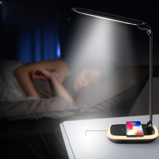 Лампа настільна+Qi зарядка Hoco Splendid Light Eye Care Lamp With Wireless Charger Чорний-5