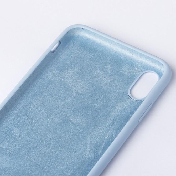 Оригинальный силиконовый чехол для iPhone Xs Max Светло Голубой-2