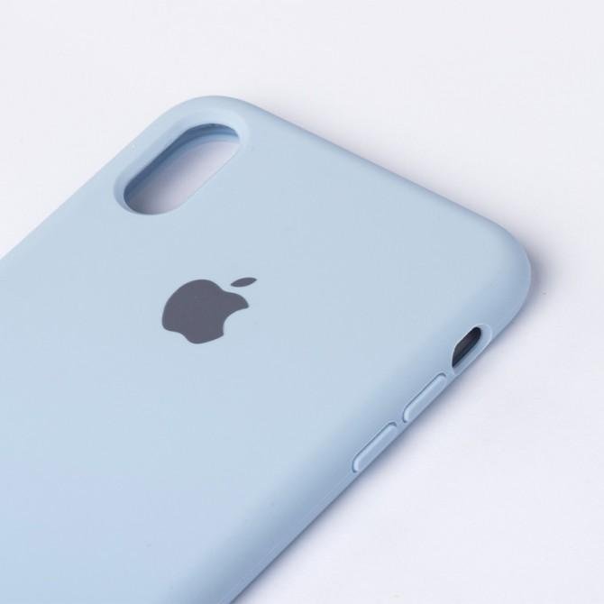 Оригинальный силиконовый чехол для iPhone Xs Max Светло Голубой-3
