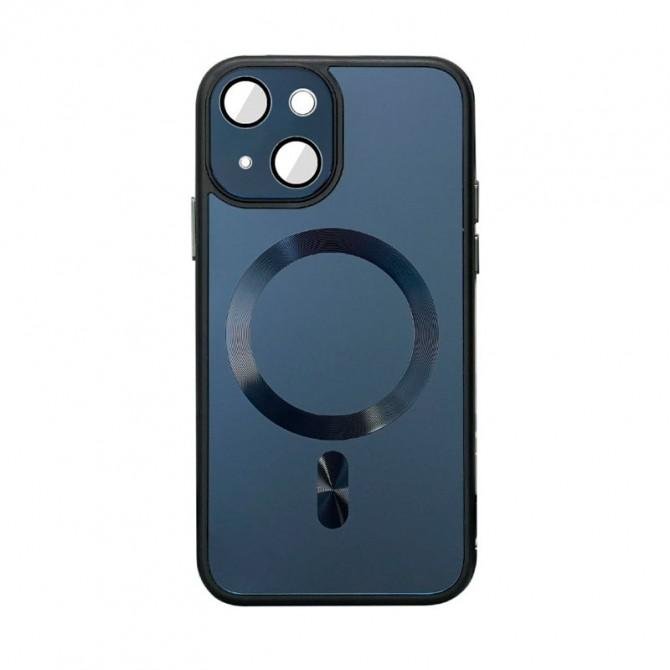 Чехол TPU+Glass Sapphire Midnight with MagSafe для Apple iPhone 15 (6.1") Черный