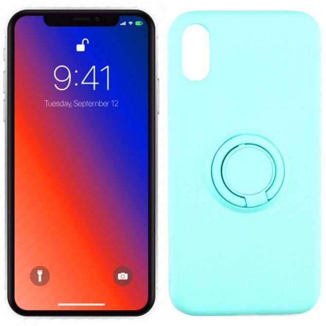 Чохол Ring Color для iPhone X/Xs Бірюзовий