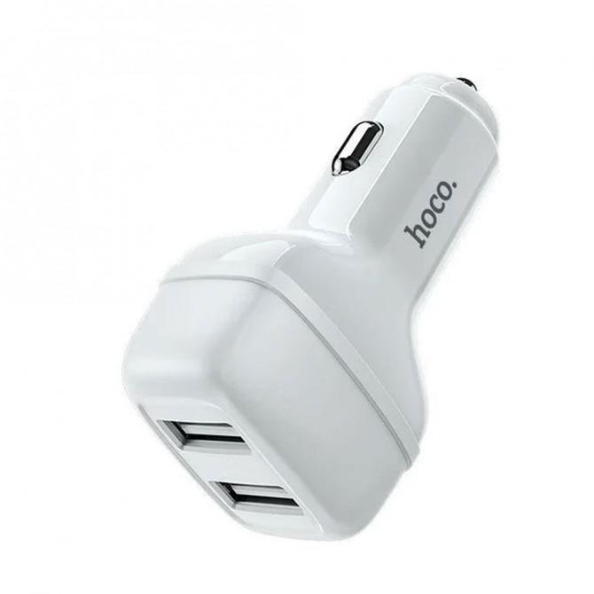Автомобільний зарядний притсрій Hoco Z36 White + Кабель Type-C-1