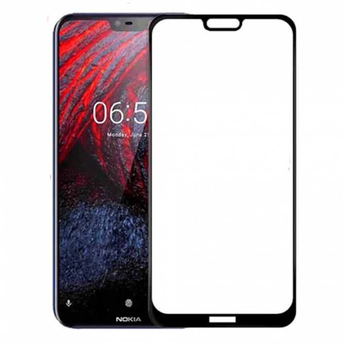 Захисне скло для NOKIA 8.1 Full Glue (0.3 мм, 2.5D, чорне)-1