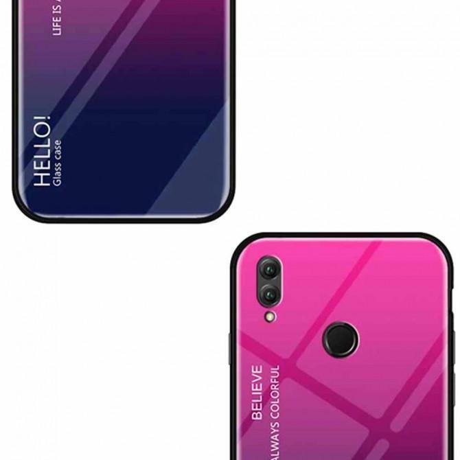 Чехол TPU Gradient HELLO Glass для Huawei Honor 8x Розовый-2