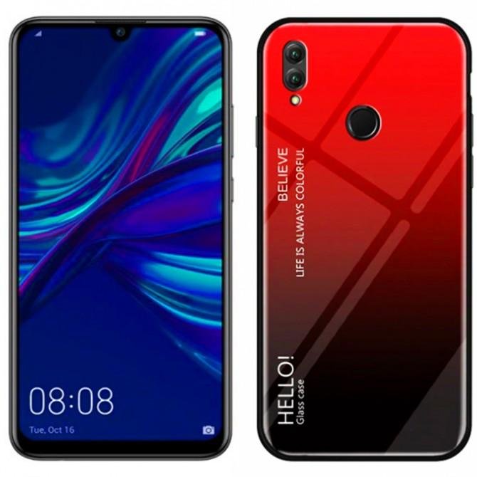 Чехол TPU Gradient HELLO Glass для Huawei P Smart 2019 Красный