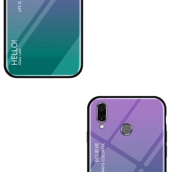 Чохол TPU Gradient HELLO Glass для Huawei P Smart 2019 Блакитний-2