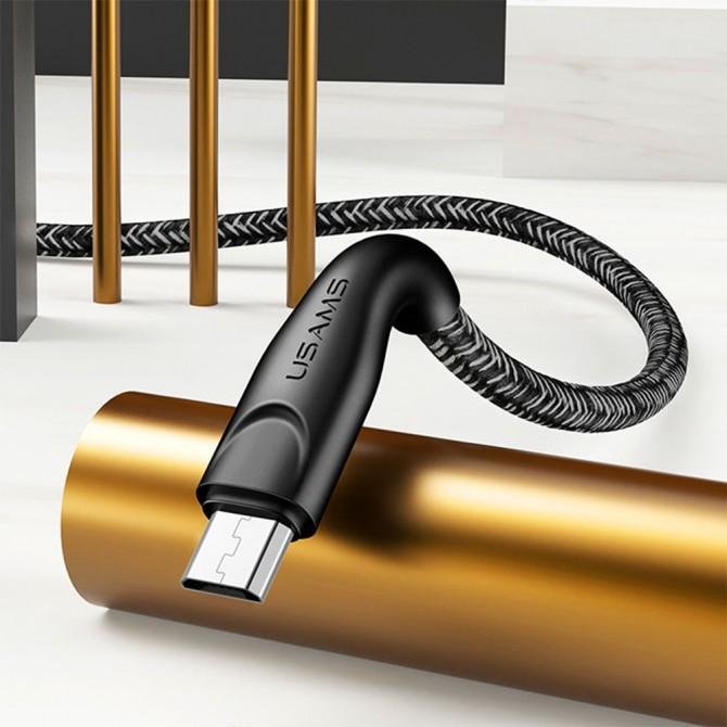 Кабель Usams U41 US-SJ396 Braided Data MicroUSB 2m Чорний-2