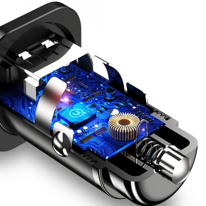 Автомобильное зарядное устройство Usams С7 QC (4.8A) 2USB Чёрный (US-CC054)-1
