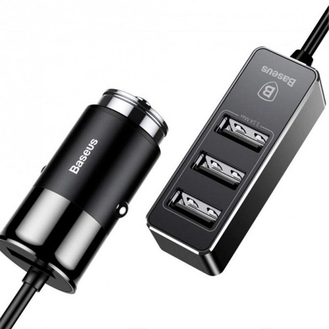 Автомобильное зарядное устройство 4USB Baseus Enjoy Together QC (CCTON-01) (5.5A) Чёрный