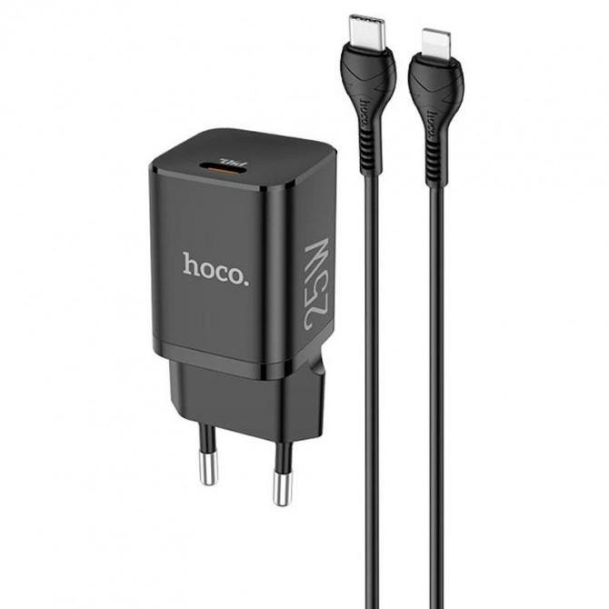 МЗП 1Type-C Hoco N19 (PD25W) Black + Cable Type-C to Lightning